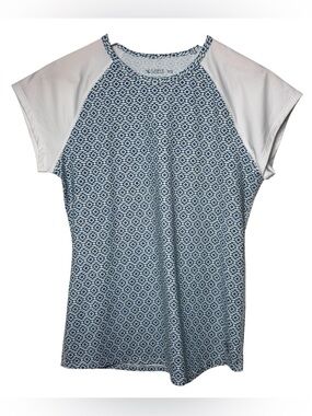Carve Designs Beach Rashguard Women's Medium Swim Shirt Blue White UPF 50 Nomad